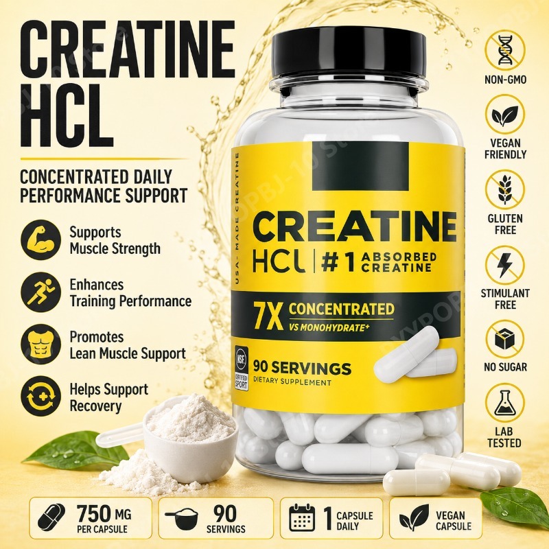 Nutrition Fitness Supplements - Creatine HCl 750mg 90 Capsules Fitness
