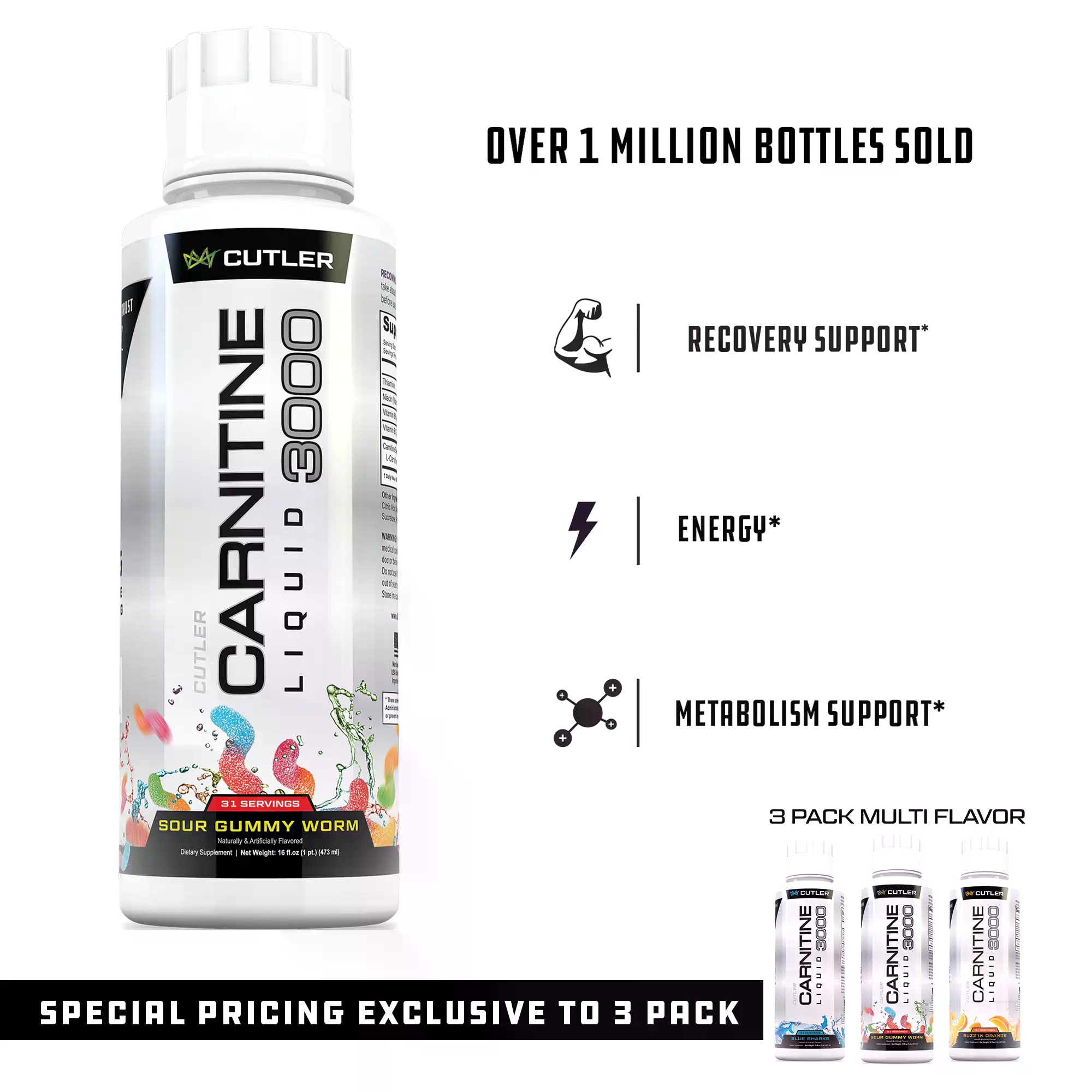 Nutrition Fitness Supplements - Cutler Nutrition Liquid Carnitine 3000 for