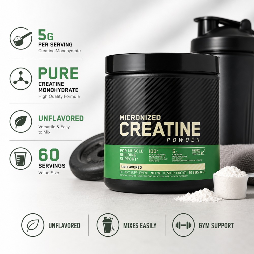 Nutrition Gym - Creatine Monohydrate Powder 300g Support Strength