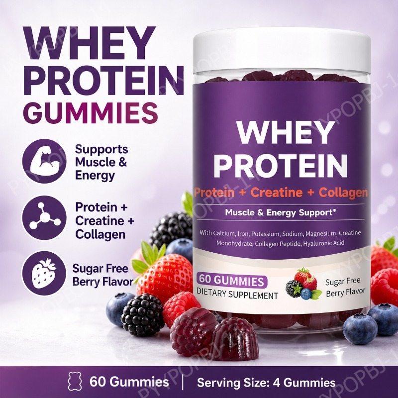 Nutrition Fitness Supplements - Protein Gummies with Whey Creatine Collagen