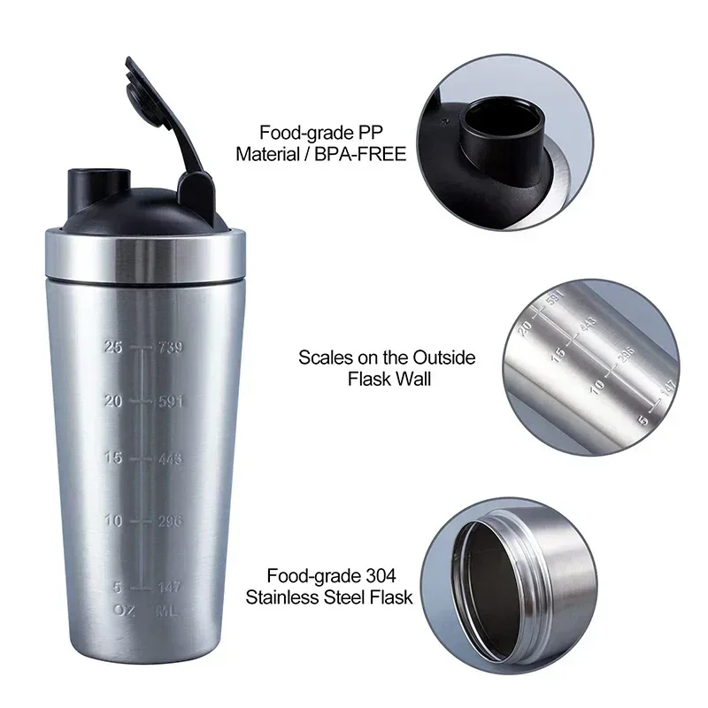Stainless Steel Protein Shaker - Nutrition Sports Fitness 评论和价格