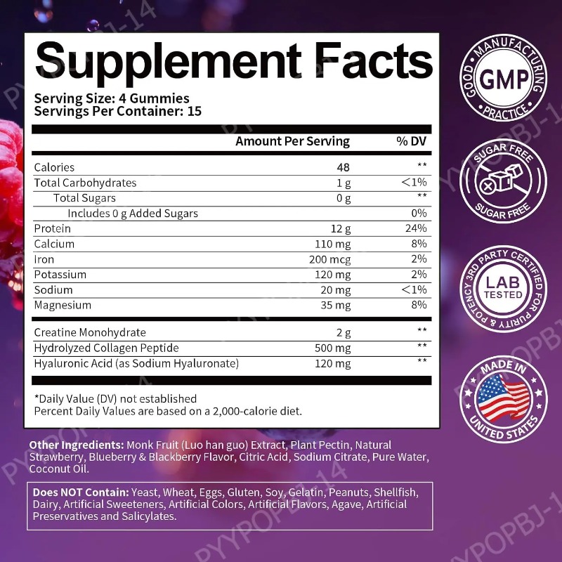 Protein Gummies with Whey Crea - Nutrition Fitness Supplements 评论和价格